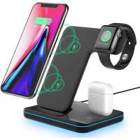 3 In 1 Wireless Charger For iPhone 11/XS/X/Airpods pro/iWatch 5/4 Fast Charge Wireless Charge Stand 15W Qi Wireless Charger