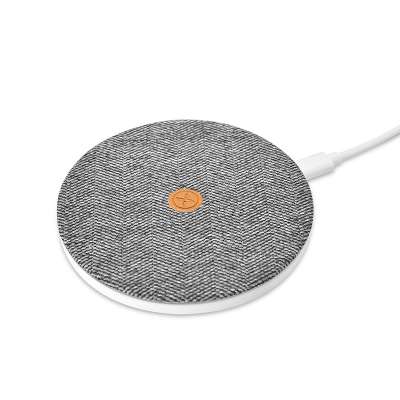 Wholesale Round Desktop Qi Charging Ultra Thin Fabric Table Mobile Portable Phone Wireless Pad Charger